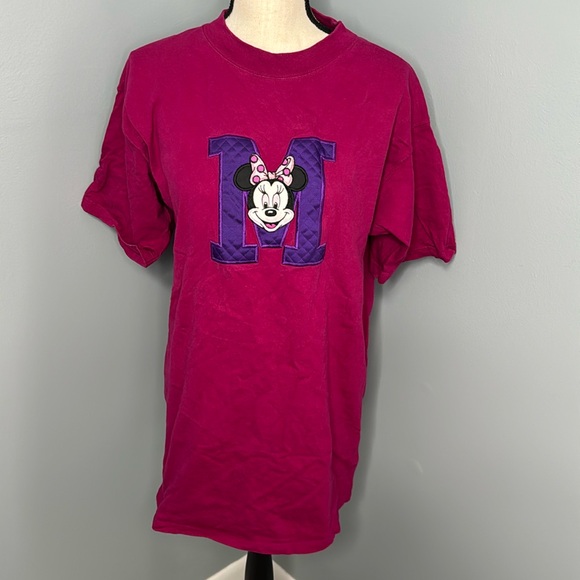 mickey, inc Tops - Mickey, INC Disney Women’s Purple/Pink Minnie Mouse Quilted T-Shirt Sz S/M